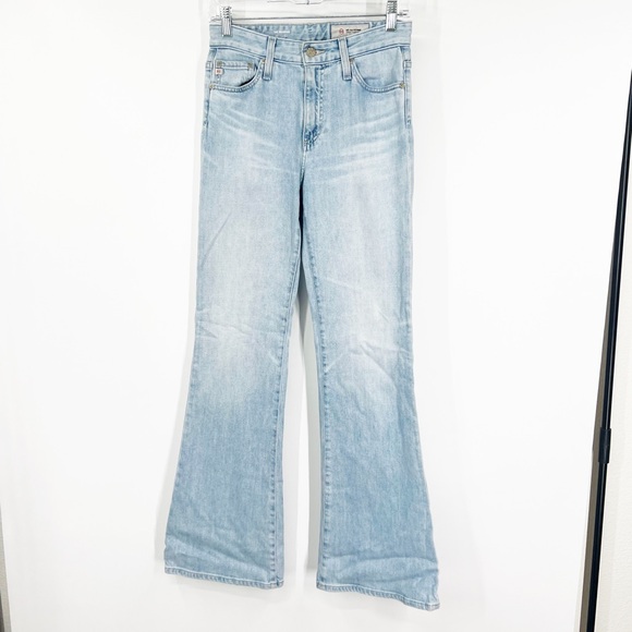 AG Adriano Goldschmied The Quinne High Rise Flare Jeans Light Wash - Picture 1 of 7